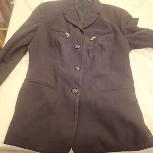 Peter Nygard Women's Single Breasted Business Blazer Black Vintage Sz.14